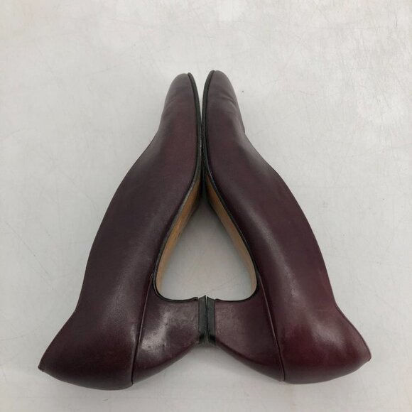Bally burgundy pointed toe sleek heels leather pumps size 7 - Picture 3 of 12